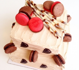 cupcake macaronlu cift katli pasta